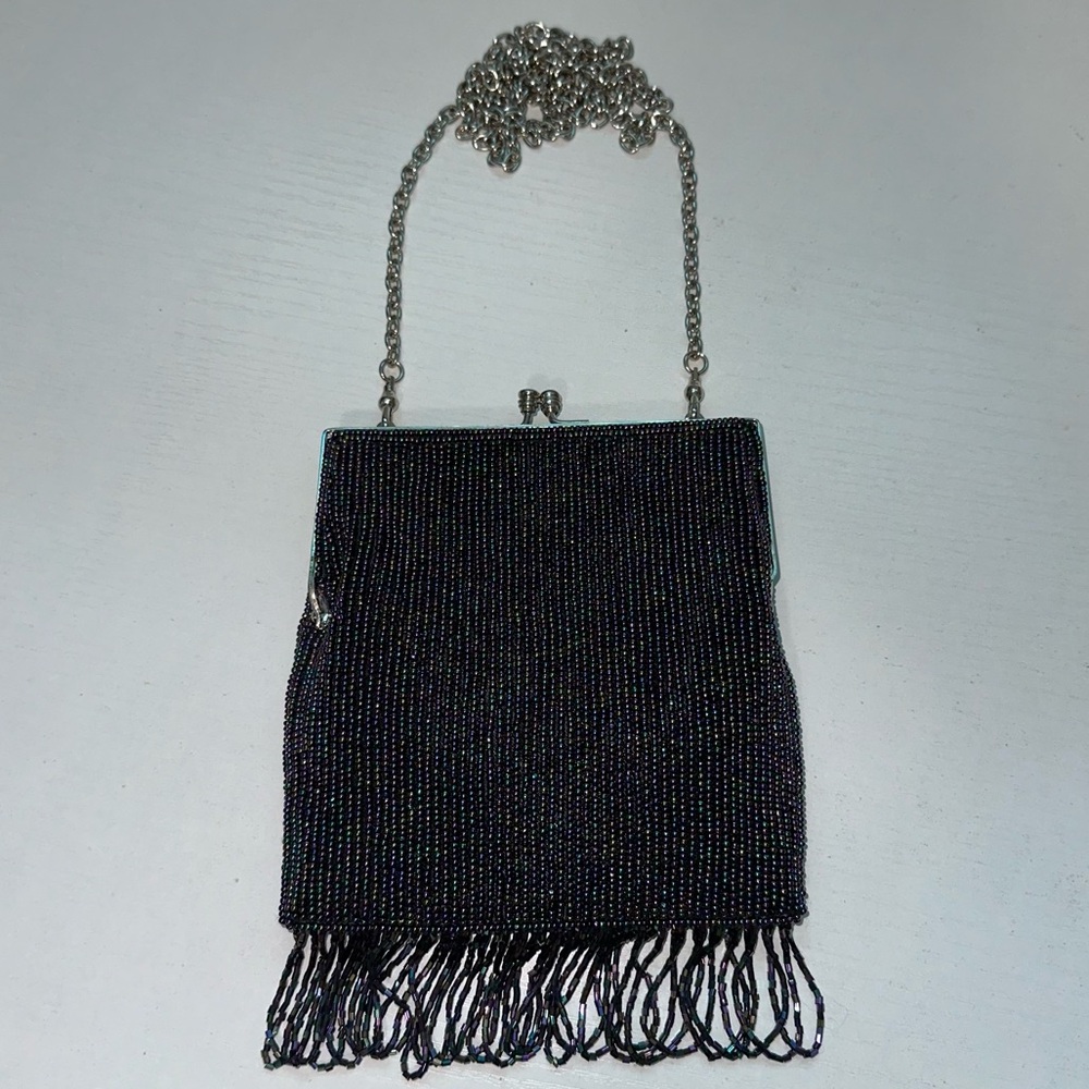 Inge Christopher Purple Beaded Fringe Bag - Picture 9 of 12
